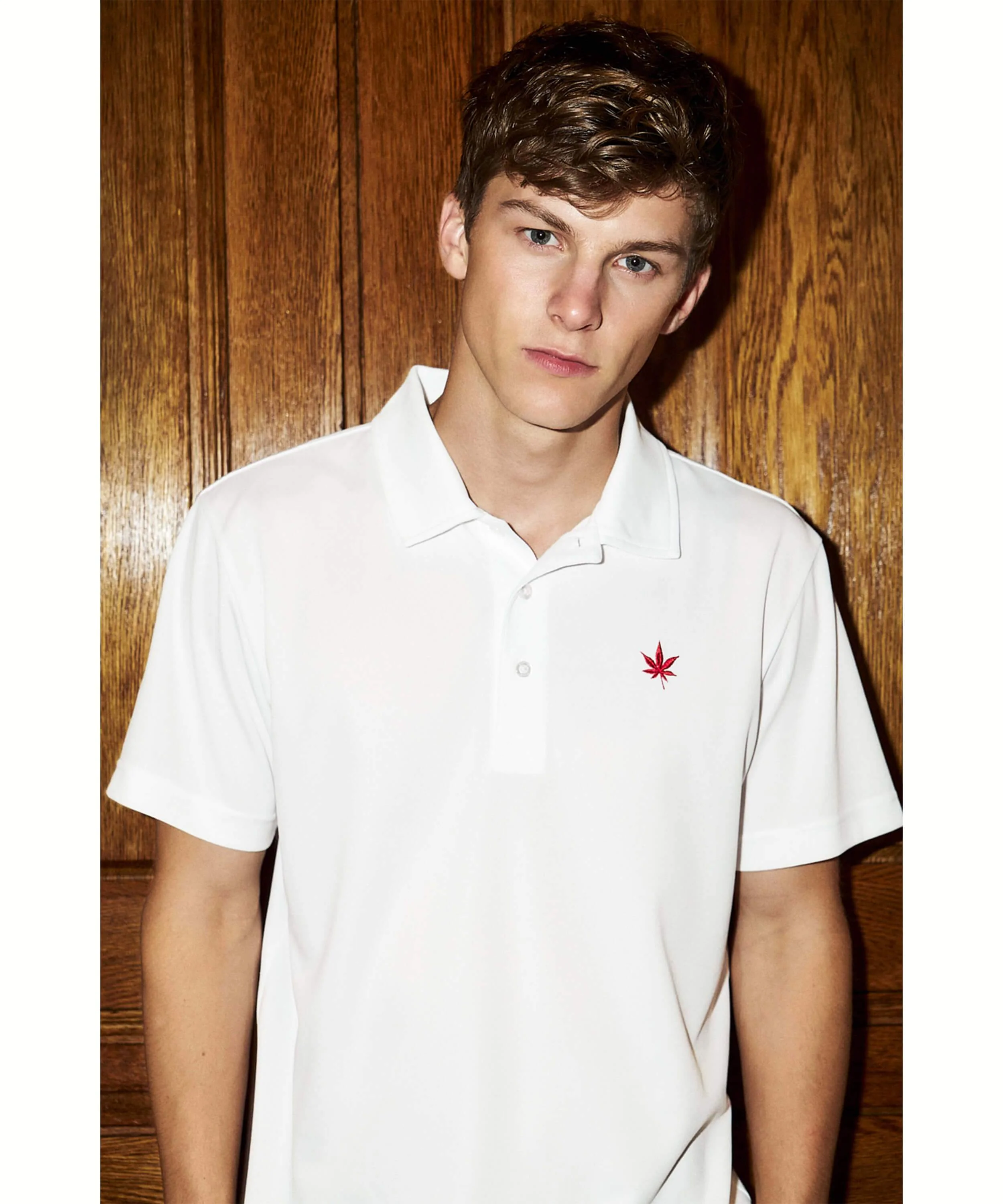 Tournament Polo - White with Red Leaf - Image 2